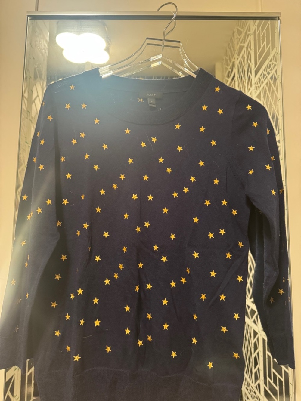 J. Crew Navy Sweater with Yellow Star Motif